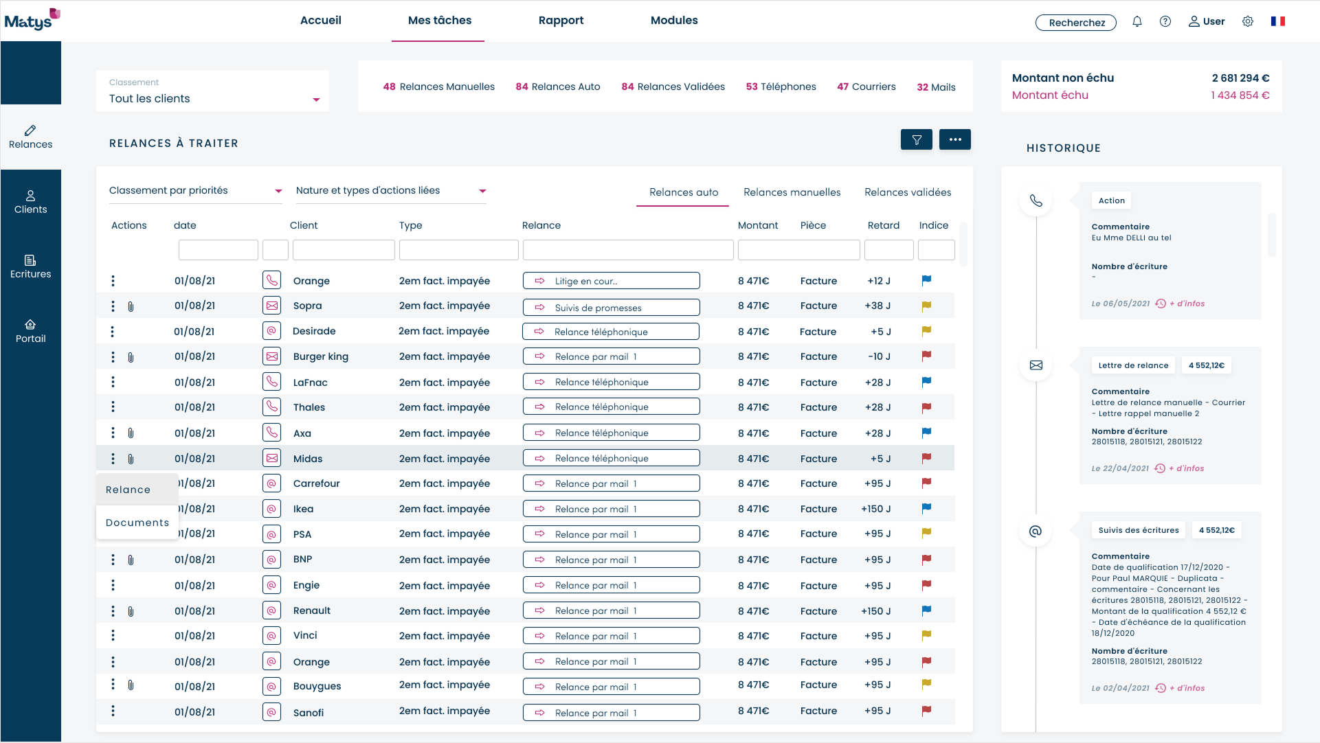 Matys - Logiciel de crédit management